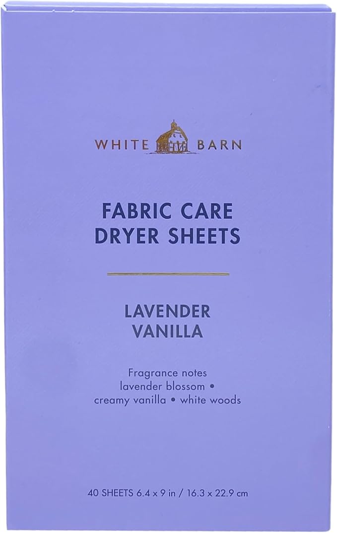 Bath & Body Works Lavender Vanilla Fabric Care Dryer Sheets - 2 Boxes (80 Sheets Total) - with a Natural Oats Sample Soap