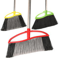3-Pack Indoor Outdoor Broom Set with Soft & Stiff Bristles, Heavy Duty Sweeping Angle Broom for Corners, Long Handle for Garage, Warehouse, Concrete & Tile Floors