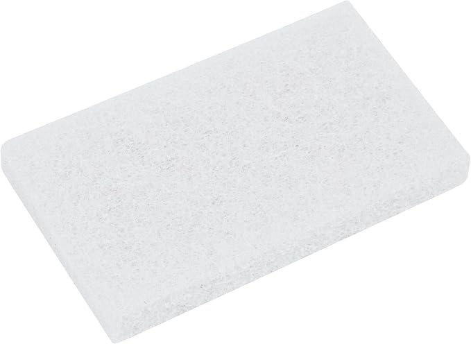 Restaurantware RW Clean 6 Inch x 3.5 Inch x 5.4 Inch Scouring Pads 1 With Handle Scrub Pads - Non Abrasive Heavy Duty White Nylon Scrub Pads For Cleaning For Cleaning Or Scrubbing
