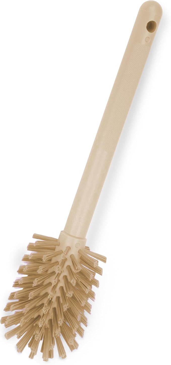 SPARTA Large Water Bottle Brush Ideal for Wide-Mouth Jars, Bottles and Tumblers, Dishwashing Tool with Handle for Home and Commercial Kitchens, Plastic, 12 Inches, Tan, (Pack of 6)