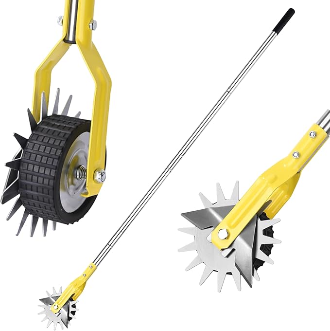 Wheel Rotary Edger，Edger for Lawn Edges Alongside Sidewalks & Driveways，with A 58-Inch Adjustable Handle, Ideal for Enhancing The Beauty of Sidewalks, Driveways, and Garden Lawn Edges