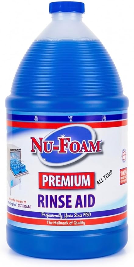 Nu-Foam Premium Commercial Dishwasher Detergent and Rinse Aid Set, 1 Gallon Each