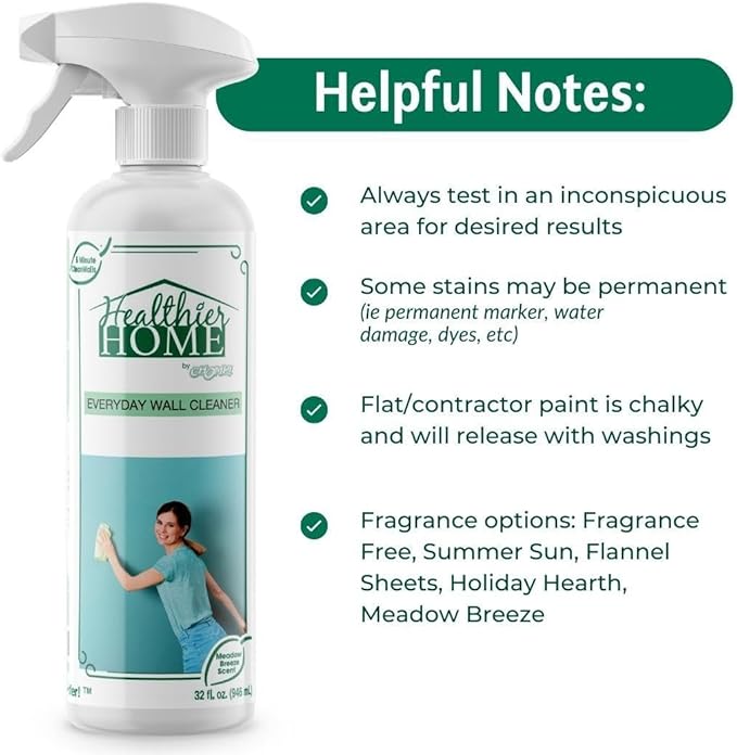 CHOMP! Painted Wall Cleaner Spray, Multipurpose for Walls, Ceilings, and Baseboards, Removes Dirt, Dust, Odor, Stains, Healthier Home 5-Minute CleanWalls 4-in-1, 32 Ounces (Lavender Fields)
