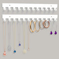 2 Pack Necklace Holder - Hanging Jewelry Organizer, Self-Adhesive, Wall Mount (White)
