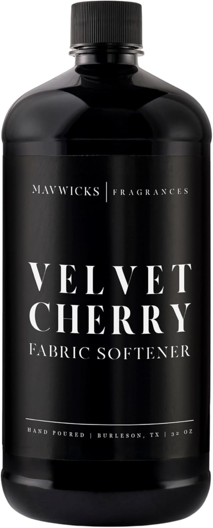 Mavwicks - Luxury Scented Liquid Fabric Softener (Velvet Cherry) 32 Oz – Crafted with Clean Ingredients – Reduces Static, and Softens Clothes – Safe for All Fabrics and Skin