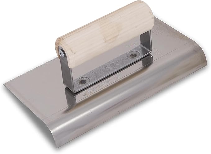 MARSHALLTOWN QLT Stainless Steel Hand Edgers, Wood Handle Material, 203mm Length, 102mm Width, 19mm Radius, 22mm Lip, Made In The USA, CE520S