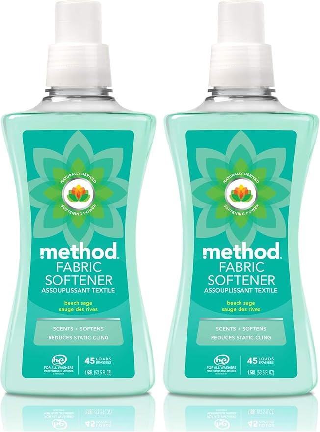 Method Fabric Softener; Beach Sage; 53.5 Ounces; 45 Loads; 2 pack; Packaging May Vary
