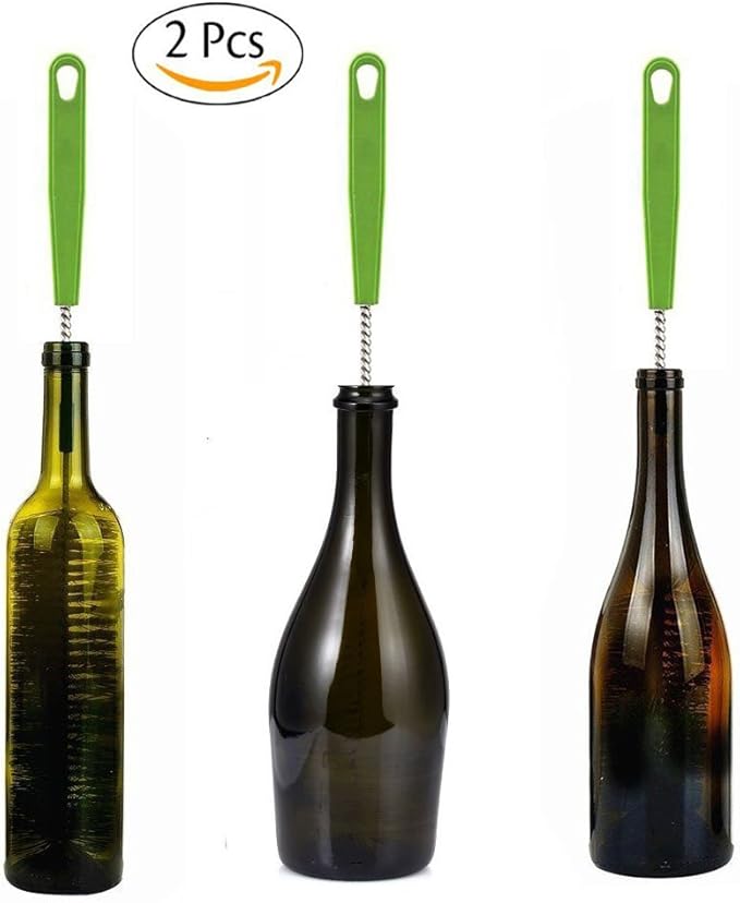 Long Bottle Brush, 17 in Bendable Cleaner Brushes for Cleaning Neck Beer Bottles, Wine, Baby Bottles, Water Bottles, Tumblers, Flask, Bird Feeder, Vase and Brewing Supplies black/2Pack