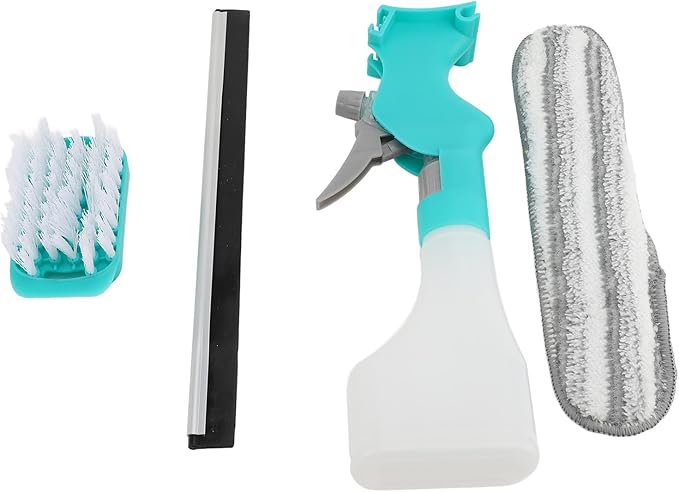 Zerodis Window Squeegee Cleaner with Spray, Mirror Scrub Pad Compact Glass Mop for Indoor Outdoor Bathroom Kitchen