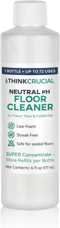 Think Crucial 72x Uses SUPER Concentrate Compatible with Tineco® iFloor & FLOOR ONE (S3/S5/S6) – 6 oz Neutral pH Multi-Surface Floor Cleaning Solution