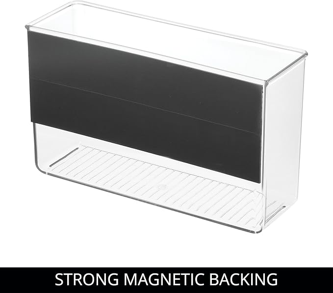 iDesign Magnetic Large Clear Plastic Organizer Bins for Laundry Room Storage - 2-Pack