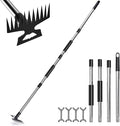 Stainless Steel Weed Puller Tool - Detachable 4-Section Handle with Saw Blade Weeder, 59" Root Remover for Lawn, Garden & Yard