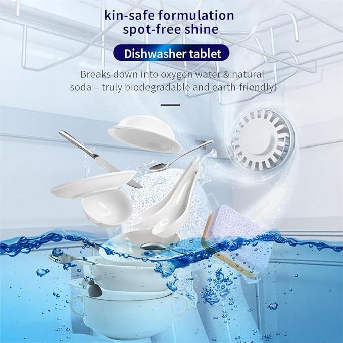 Dishwasher Cleaner Tablets - 30 Tablets, Heavy Duty Cleaning Descaler Pods for Dish Washer, Deep Cleans & Maintains Your Dishwashing Machine for Optimal Performance