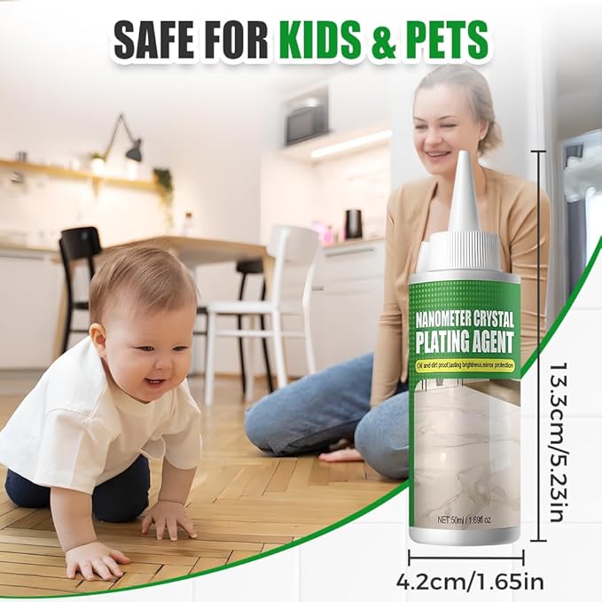 Nano Crystal Coating Agent For Tile & Furniture, Granite Countertop Cleaner and Sealer with Protection, Quartz Marble Stone Polish Cleaner for Permanent Hold & Shine Effect Fast Drying (1PCS)