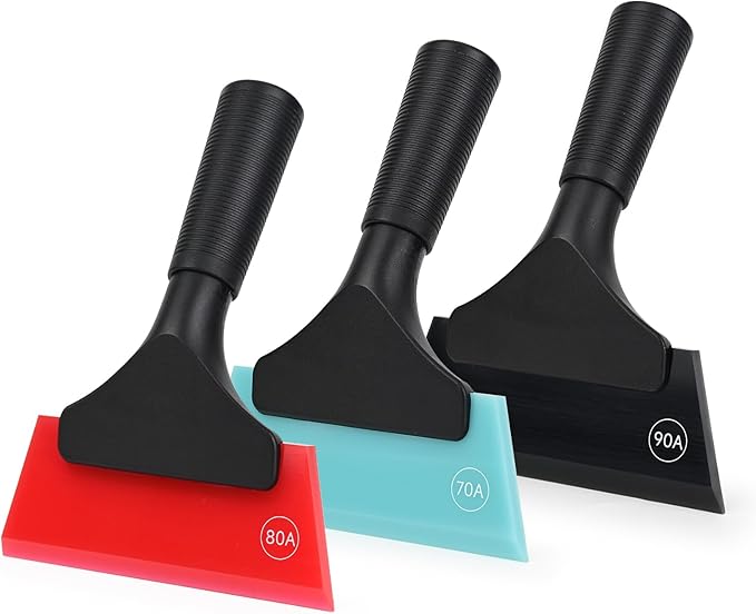EHDIS Multi-Purpose Small Rubber Squeegee for Window, Glass, Shower Door, Car Windshield Squeegee with Different Hardness Anti-Scratch Small Window Squeegee (Mix)