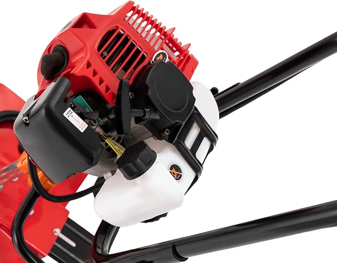 Rototiller Gas Powered, 52CC 2-Stroke Gas Tiller Gas Rototiller Gas Power Garden Tiller Cultivator Mini Gasoline Tiller Hand Push Rotary Cultivator Farmyard Rototiller for Sandy Land Loose