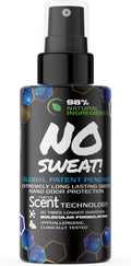 NO SWEAT! Ultra Long Lasting Sweat and Body Odor Protection, 98% Natural Ingredients, Hypoallergenic & Clinically Tested, Alcohol-Free & Fabric Safe, 20x Longer Duration, Created from Science (20mL)