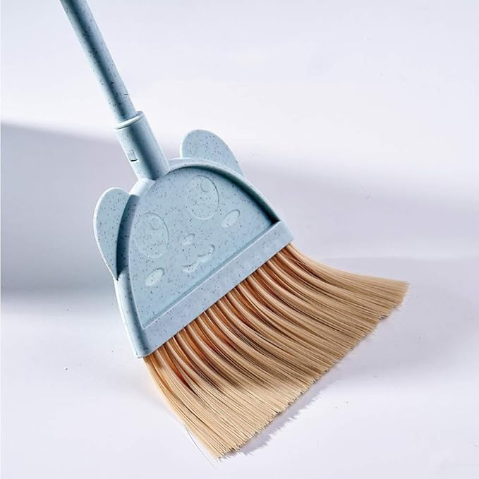 Mini Broom with Dustpan for Kids,Little Housekeeping Helper Set (Pink)