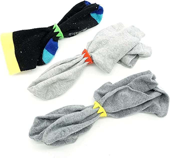 60pcs Sock Rings Sock Clip Holders Locks Washing Sorters Laundry Storage Organization Soft Rubber with 5 Multicolor
