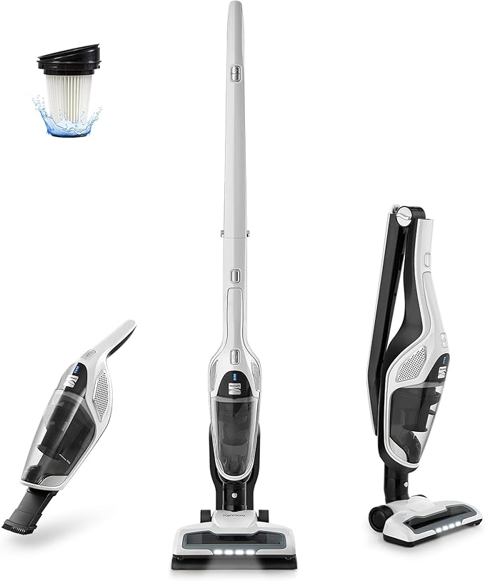 Kenmore 200 Series DS2000 Cordless Stick Vacuum Lightweight Cleaner 2-Speed Power Suction LED Headlight 2-in-1 Handheld for Hardwood Floor, Low Pile Carpet & Pet Hair
