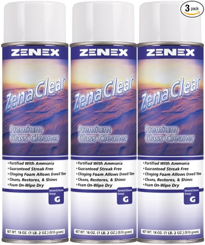 Zenex ZenaClear Ammoniated Glass Cleaner net 18 oz.. 3 count