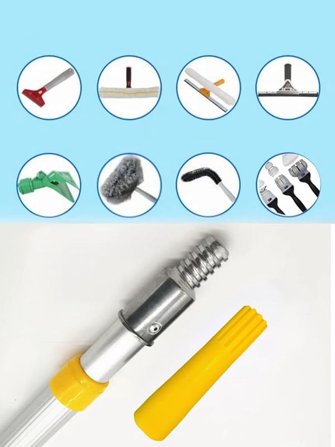 Squeegee Adapter Window Squeegee Adaptor Squeegee Pole Adapter, Changes The Threaded Tip to a Standard Friction Taper Fit, Yellow 2pc