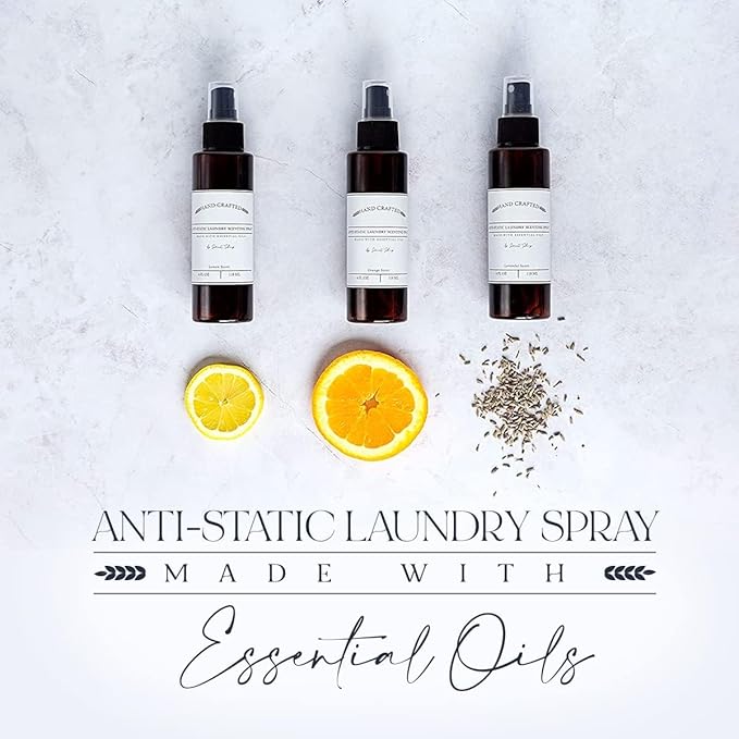 Anti-Static Laundry Scenting Spray with Essential Oils (Lavender, Lemon, Orange) (Orange)