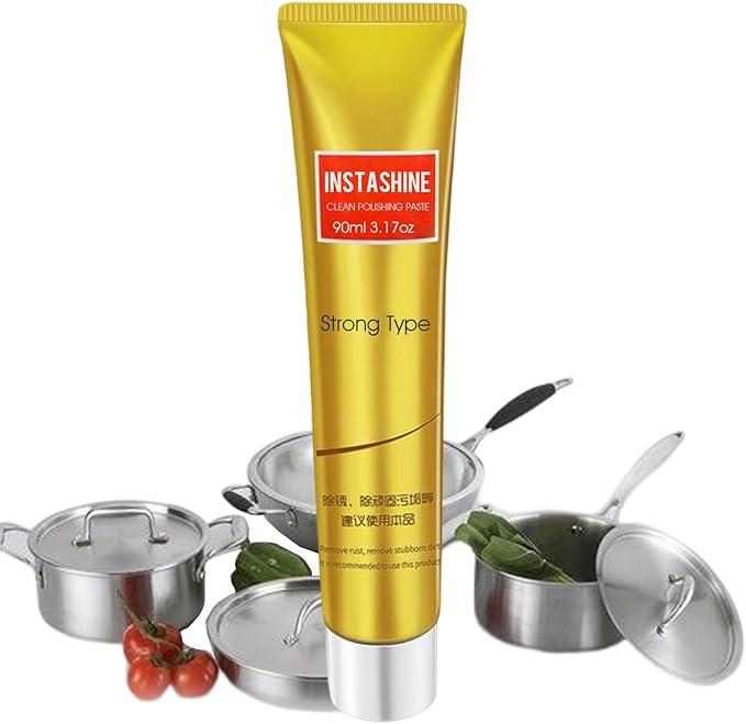 Instashine Metal Polish Cream Ultimate Metal Polish Cream, Metal Cleaner and Rust Remover Metal Polisher, Polishing Cream Multifunctional Rust Cleaner for Jewelry, Stainless Steel, Ceramic (1)