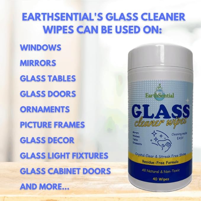 Glass Cleaner Wipes All Natural 40ct