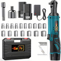 12V ratchet kit, car repair screw and nut disassembly, with quick charger, suitable for home and car repair, is a holiday gift for men. (Battery * 2+plastic box+multiple accessories)