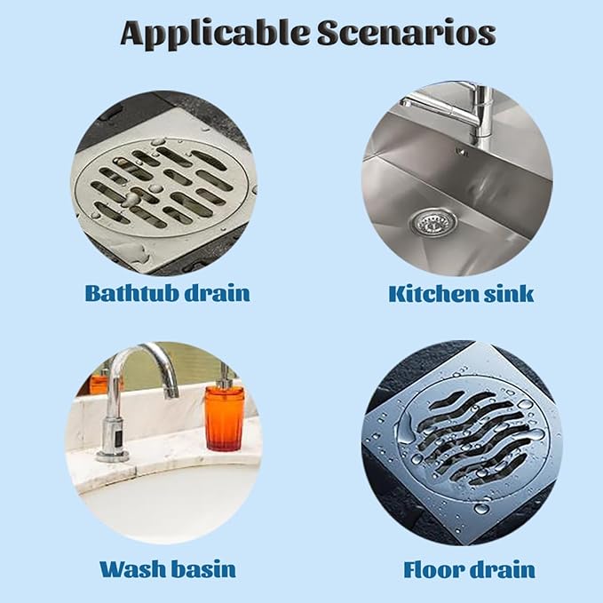 Powerful Sink and Drain Cleaner for Clogged Pipes, Kitchen, Bathroom and Shower (3PCS)