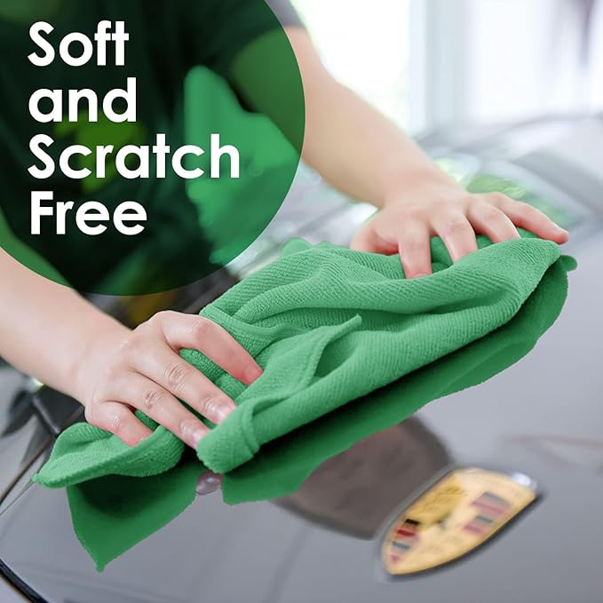 Avalon Towels Microfiber Cleaning Cloths (Value Pack of 48) - Size 16 x 16 Inches, Highly Absorbent Cleaning Rags, Lint Free, Reusable and Washable, Microfiber Towels for Cars