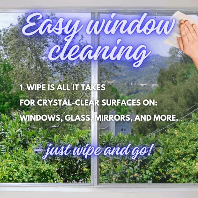 Glass Cleaner Wipes All Natural 40ct