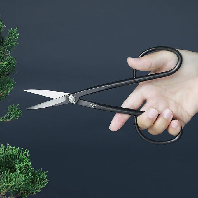 Wazakura Yasugi Steel Twig Bonsai Scissors Made in Japan 8.25 inches (210 mm), Japanese Garden Pruning Shear, Gardening Tools - Yasugi Steel, Twig Style