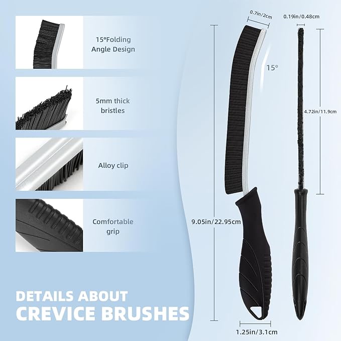 3Pcs Hard Bristle Crevice Cleaning Brush, Scrub Brush, Kitchen Sink Cleaning Brush, Grout Brush, Corner Brush Cleaning Tools for Toilet, Bathroom, Gap, Home, Household, Window (3, Grey)