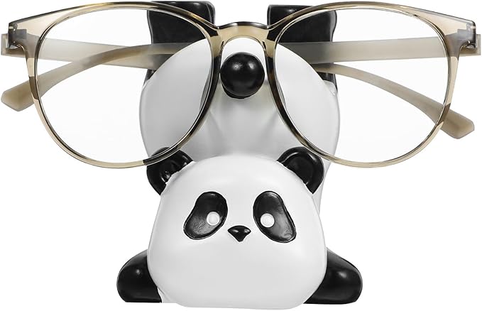 Garneck Resin Animal Glasses Holder Panda Eyeglass Stand for Sunglasses Display Figurine Decor for Home and Desk Secure Eyewear Organizer for Panda Lovers