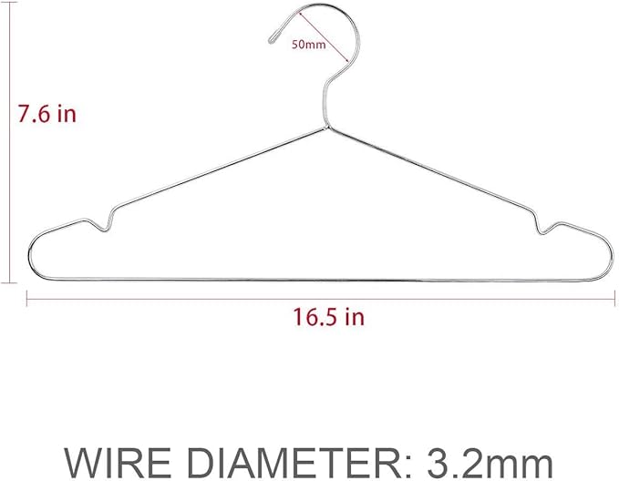 TIMMY Wire Hangers 40 Pack Stainless Steel Strong Metal Coat Hanger Clothes 16.5 Inch.