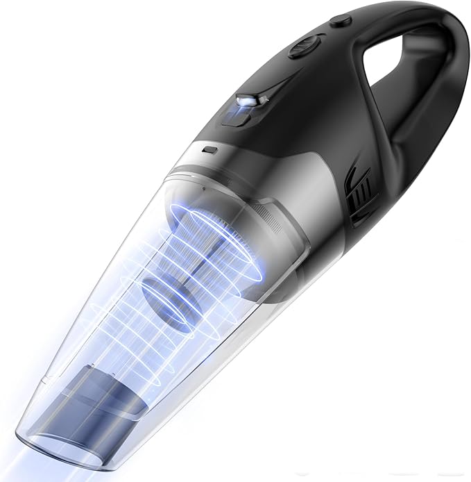 BSRCO 30Min Runtime Handheld Vacuum Cordless - 1.65lbs Light, 3 Attachments, LED Light, HEPA, USB Charge for Car & Home