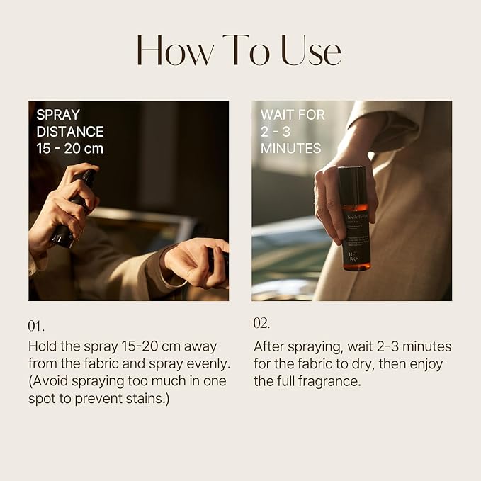hetras Textile Perfume | Hotel Wood - Luxurious Forest Scent | Long-Lasting Subtle Fragrance Wrinkle Release Spray | Travel-Size Linen Freshener | Made with Natural Essential Oils, 2.7 fl. oz.