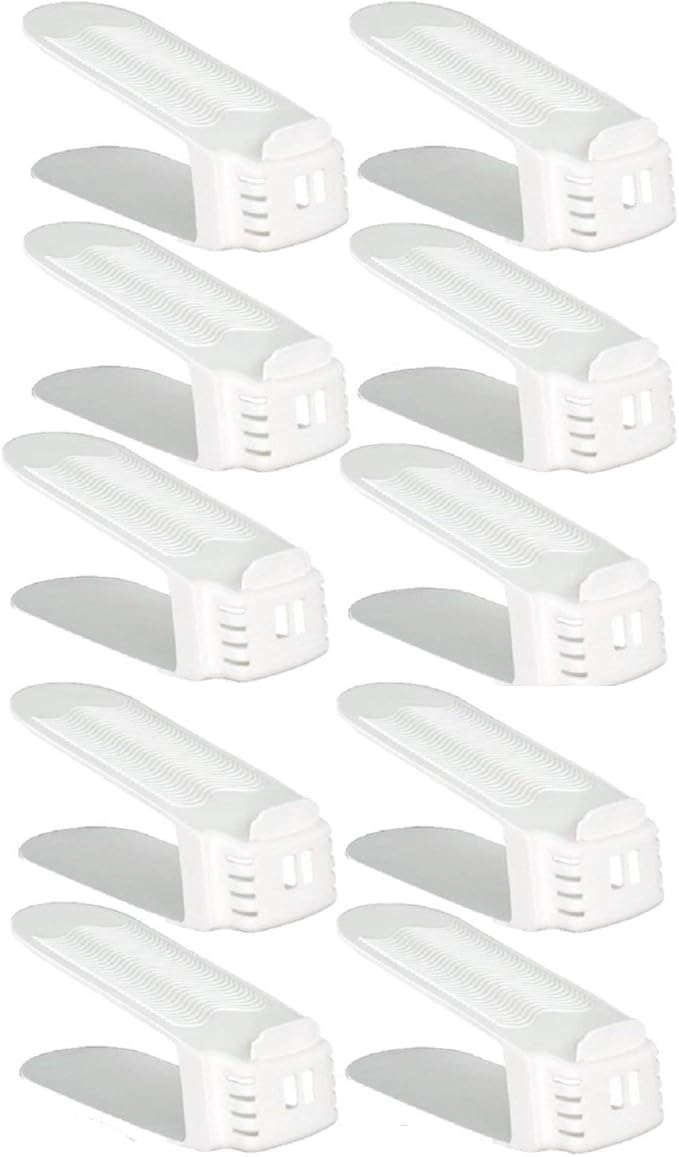 Shoe Slotz Space-Saving Storage Units in Ivory | As Seen on TV | No Assembly Required | Limited Edition Price Club Value Pack, 10 Piece Set