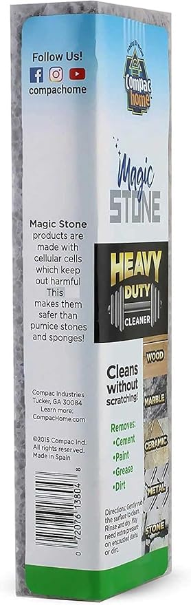 Compac Home Magic-Stone Heavy Duty Cleaning Stick - Easily Scrubs/Removes Paint, Cement, Encrusted Dirt, Rust, Grease, from Wood, Stone, Ceramic Floor Tiles, 1 Count