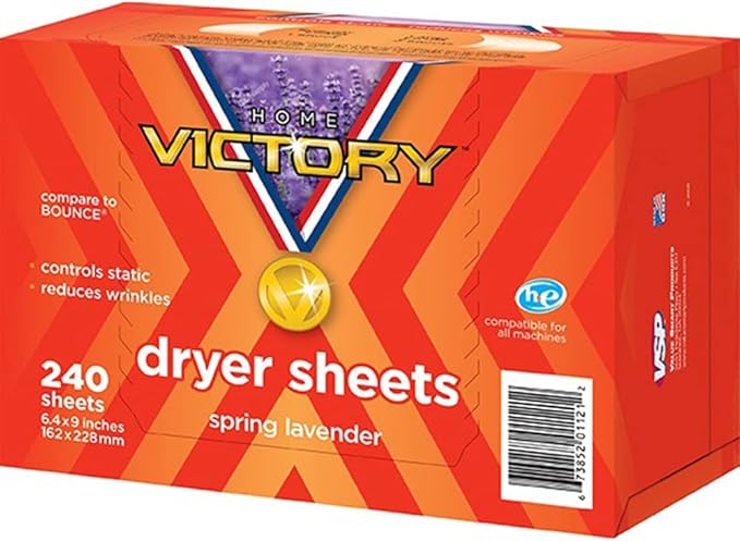 Dryer Sheets: Spring Lavender Scented Laundry Fabric Softener Sheets - Reduces Wrinkles - Controls Static - Softens Fabric (240 Count)