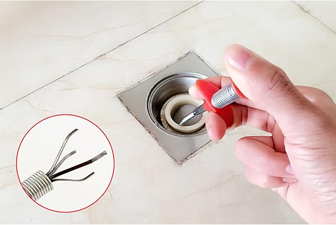 79 Inch Grabberable Pick-Up Tool 4 Claws-Spring Pipeline Dredge Hook Cleaner Retractable Sink Drain Clog Remover for Tube Drain Cleaning