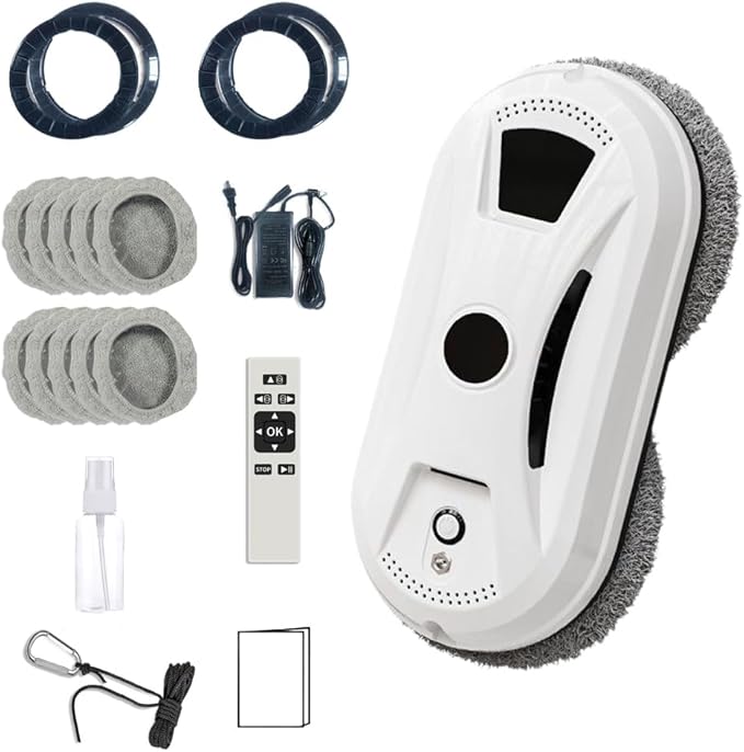 RAINPOT Saker Window Cleaner Robot 2026 | Automatic Window Cleaning Robot with 2800Pa Suction, Edge Detection & Anti-Drop Protection, Remote Control & 3 Cleaning Modes, Glass Vacuum Cleaner for Home
