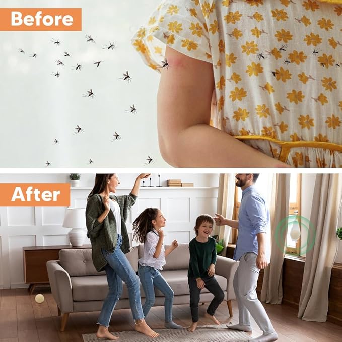 Mosquito Repellent Outdoor Patio, Natural Mosquito Repellents, Mosquito Barrier, Mosquito Repellent Indoors, Protects 120 Sq Ft, Safe for Use Around Kids, Pets - 8P