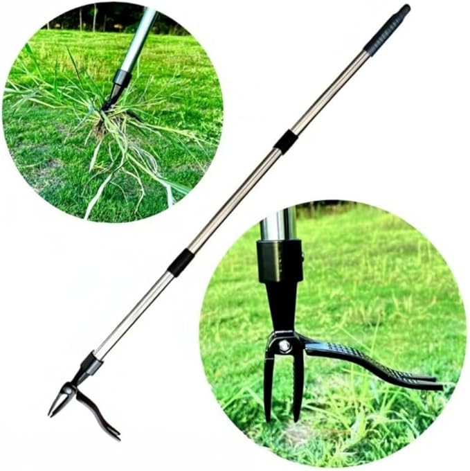 Stand on Weeding Tool, Long Handled Lawn Weeder, Root Removal Tool for Gardening, Yard and Patio Maintenance