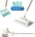 No Wash, Cloth Changing Mini Mop | Automatic Click on Lazy Mops for Kitchen Counter, with Snap-Grip System Multi Surface Floor Cleaning (1 mop + 20 Cloths)
