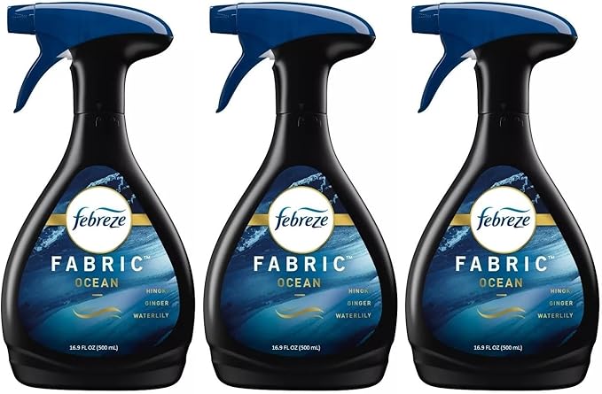 Febreze Odor-Eliminating Fabric Refresher Spray, Ocean, 16.9 fl oz (Pack of 3)