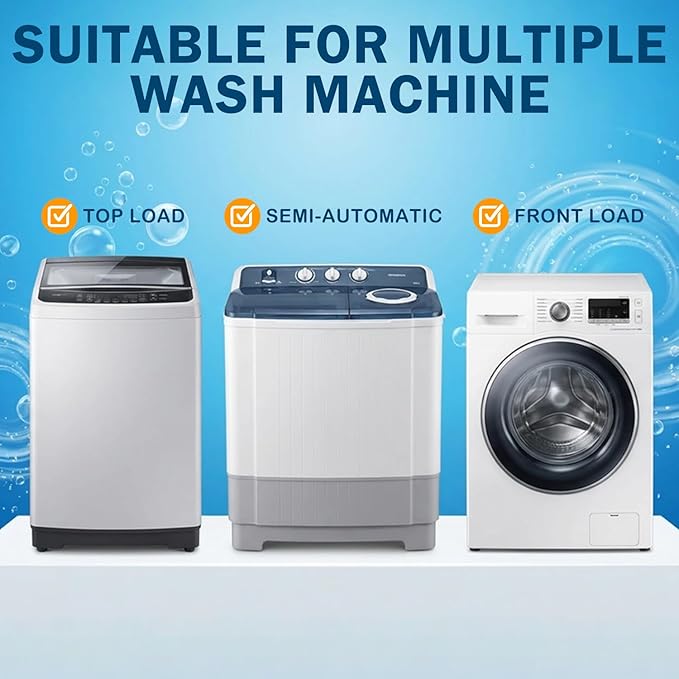 24 Pack Washing Machine Descaler Cleaner Tablets, Front Top Load Washer Descaler Septic Safe, Deep Clean Removes Limescale Odor Residue, Individually Wrapped
