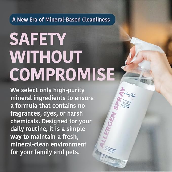 Allergen Spray, Pets, Dust Allergies & More, Air & Surface, Just Add Water, Bottle with One Refill, Over 64oz Total